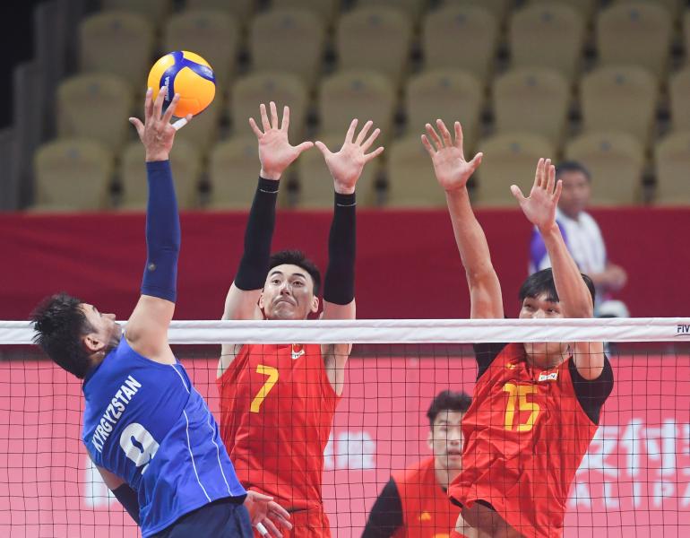 （杭州亚运会）（3）排球——男子小组赛：中国胜吉尔吉斯斯坦